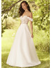 Sweetheart Neck Ivory Lace Tulle Structured Wedding Dress